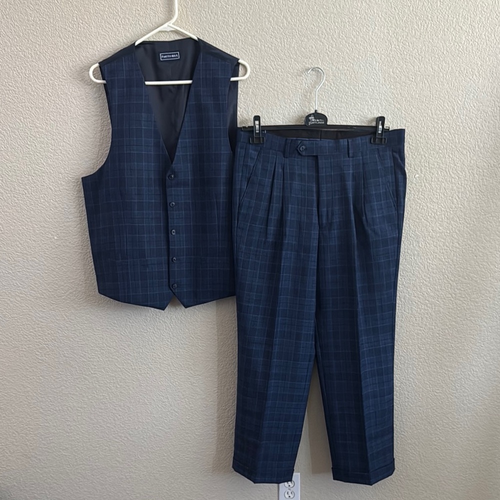 Paul Fredrick Blue Vests and Blazers Collection